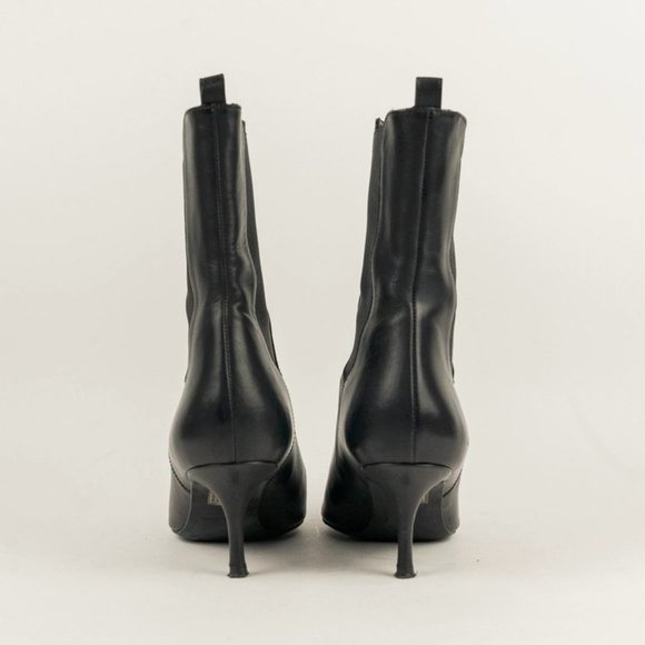 Anine Bing Stevie Tallboy Black Elastic-Gusset Boots - Picture 3 of 6
